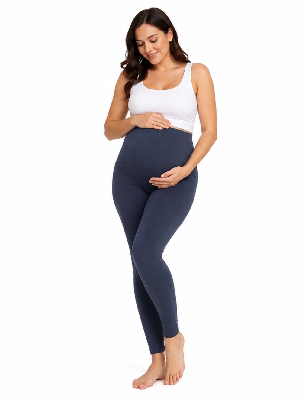 Knix Maternity High Rise Belly Support Leggings Blue XL Seamless